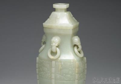 图片[2]-Jade square vessel with animal-mask pattern, Qing dynasty (1644-1911)-China Archive